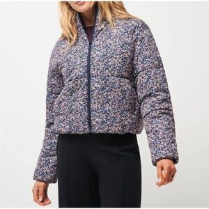 Travis Mathew Mont Blanc Puffer Coat NWT - XS & Small Navy Cream Floral Jacket